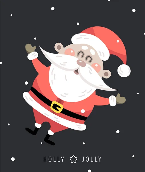 Nápis Santa Claus Veselé Vánoce Šťastné Přání Novému Roku Vektorová — Stockový vektor