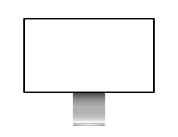 Modello Monitor Del Computer Desktop Realistico Con Schermo Bianco Vuoto — Vettoriale Stock