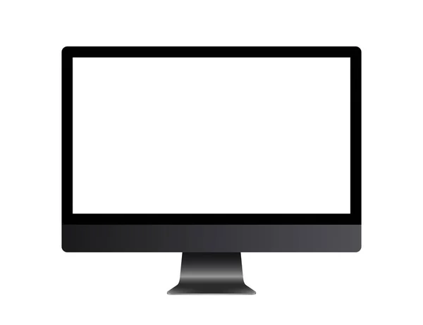 Modelo Monitor Computador Desktop Realista Com Tela Branca Branco Gadget —  Vetores de Stock
