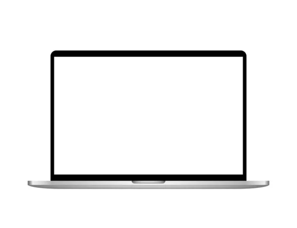 Realistic Desktop Computer Template Modern Gadget Blank Screen Isolated White — Stock Vector