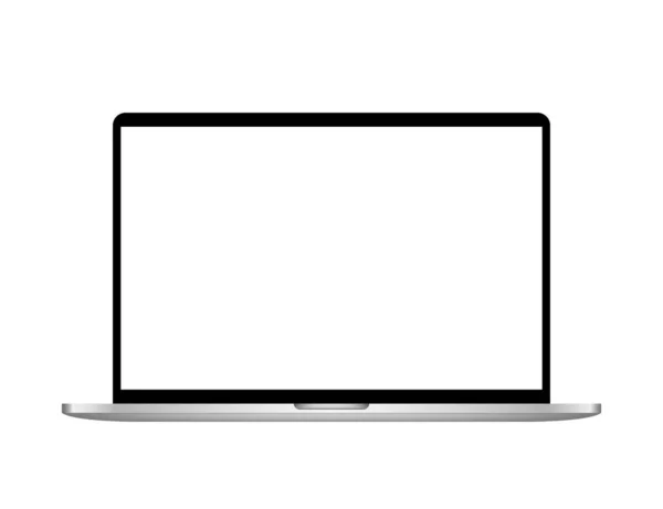 Realistic Desktop Computer Template Modern Gadget Blank Screen Isolated White — Stock Vector