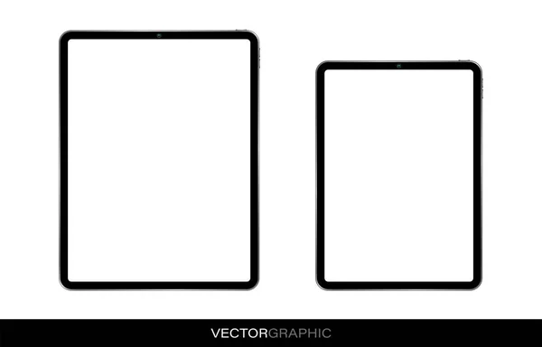 Plantilla Tabletas Electrónicas Realistas Con Pantalla Apagada Aparatos Modernos Aislados — Vector de stock