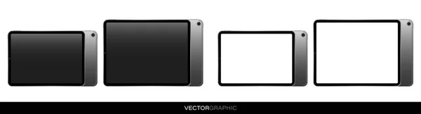 Modèle Tablettes Électroniques Réalistes Avec Écran Blanc Cassé Blanc Gadgets — Image vectorielle