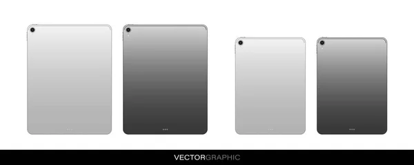 Plantilla Tabletas Electrónicas Realistas Aparatos Modernos Aislados Sobre Fondo Blanco — Vector de stock