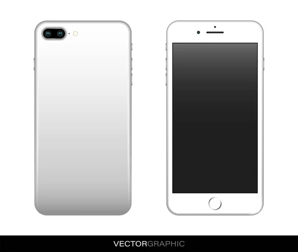Template Realistic Smart Phone Screen Modern Gadgets Isolated White Background — 스톡 벡터