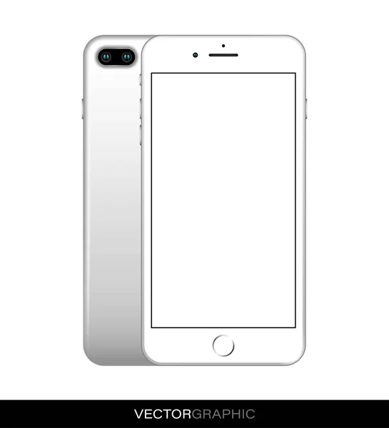 Template Realistic Smart Phone Screen Modern Gadgets Isolated White Background — 스톡 벡터