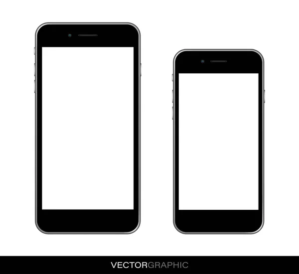 Plantilla Smartphones Realistas Aparatos Modernos Aislados Sobre Fondo Blanco Disposición — Vector de stock