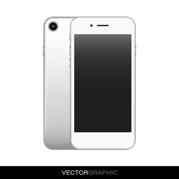 Šablona Realistických Chytrých Telefonů Moderní Přístroje Izolované Bílém Pozadí Rozvržení — Stockový vektor