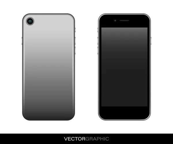 Plantilla Smartphones Realistas Aparatos Modernos Aislados Sobre Fondo Blanco Disposición — Vector de stock