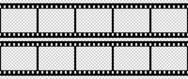 Siyah beyaz kamera film şablonu. Vektör illüstrasyonu.