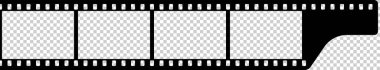 Siyah beyaz kamera film şablonu. Vektör illüstrasyonu.
