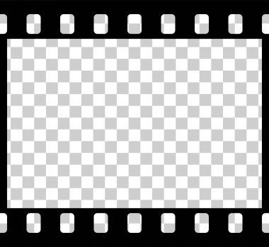  Siyah beyaz kamera film şablonu. Vektör illüstrasyonu.