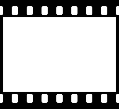  Siyah beyaz kamera film şablonu. Vektör illüstrasyonu.