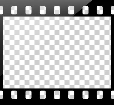  Siyah beyaz kamera film şablonu. Vektör illüstrasyonu.