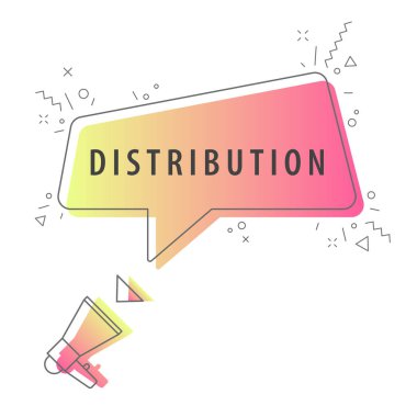 Önemli bir mesaj baloncuğu olan megafon. Hoparlör. İş, pazarlama ve reklam afişi. Vektör illüstrasyonu.