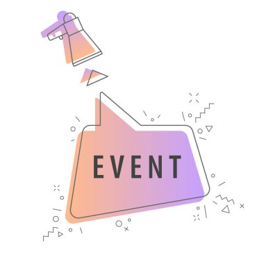 Önemli bir mesaj baloncuğu olan megafon. Hoparlör. İş, pazarlama ve reklam afişi. Vektör illüstrasyonu.