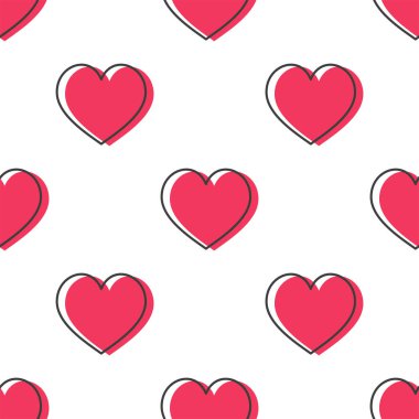 Kalpleri pürüzsüz. Beyaz ve kırmızı arka plan. Soyut geometrik şekil dokusu. Duvar kağıdı, ambalaj, tekstil için tasarım şablonu. Vektör İllüstrasyonu