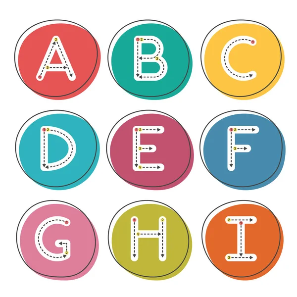 Английский Алфавит Card Set Children Development Education Векторная Иллюстрация — стоковый вектор