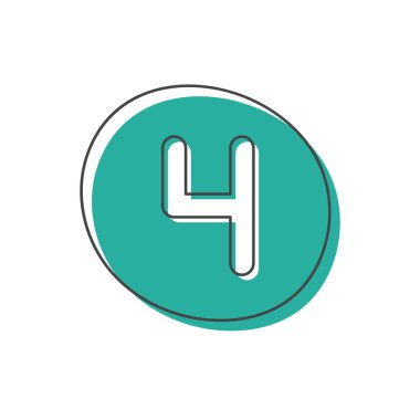  Beyaz bir arkaplanda izole edilmiş renkli bir çemberin içindeki bir numara ile arka plan. Çocukların gelişimi ve eğitimi için bir setin kartı. Vektör illüstrasyonu.