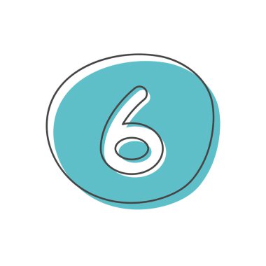  Beyaz bir arkaplanda izole edilmiş renkli bir çemberin içindeki bir numara ile arka plan. Çocukların gelişimi ve eğitimi için bir setin kartı. Vektör illüstrasyonu.