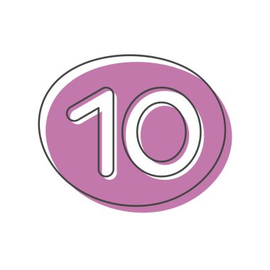  Beyaz bir arkaplanda izole edilmiş renkli bir çemberin içindeki bir numara ile arka plan. Çocukların gelişimi ve eğitimi için bir setin kartı. Vektör illüstrasyonu.