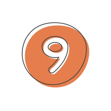  Beyaz bir arkaplanda izole edilmiş renkli bir çemberin içindeki bir numara ile arka plan. Çocukların gelişimi ve eğitimi için bir setin kartı. Vektör illüstrasyonu.