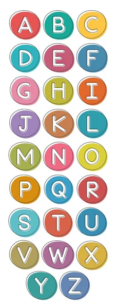 Angielski Alfabet Małych Liter Karta Zestawu Rozwoju Edukacji Dzieci Ilustracja — Wektor stockowy