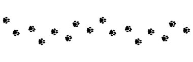 Flat linear design. Paw print foot trail. Dog, cat paw print. Isolated vector elements. clipart
