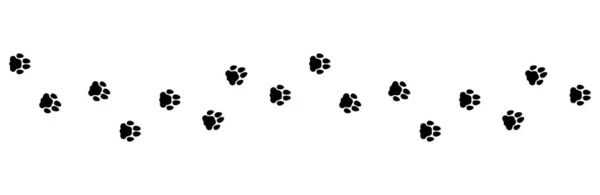 Flaches Lineares Design Fußweg Pfotenabdruck Hund Katze Pfotenabdruck Isolierte Vektorelemente — Stockvektor