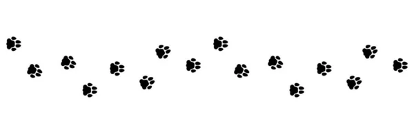 Düz doğrusal tasarım. Pençe izi ayak izi. Köpek, kedi pençesi izi. İzole vektör ögeleri.