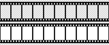 Siyah beyaz kamera film şablonu. Çerçevenin dik açıları. Vektör illüstrasyonu.