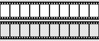 Siyah beyaz kamera film şablonu. Çerçevenin dik açıları. Vektör illüstrasyonu.