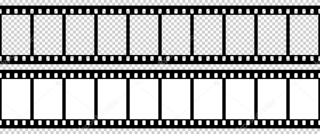 Black and white camera film template. Right angles of the frame. Vector illustration.