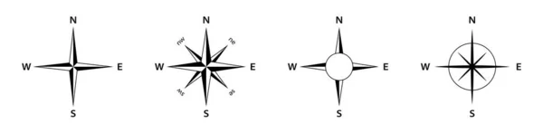 Icono Puntos Cardinales Brújula Aislado Sobre Fondo Blanco Elementos Vectoriales — Archivo Imágenes Vectoriales