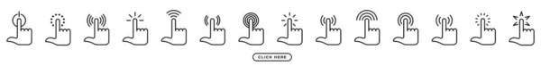 Computer Mauszeiger Symbol Klicken Sie Mit Dem Cursor Handbewegung Mit — Stockvektor