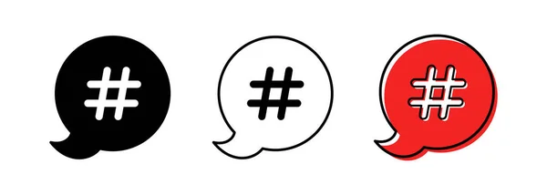 Ícone Hashtag Símbolo Hashtag Ícone Mídia Social Ilustração Vetorial — Vetor de Stock