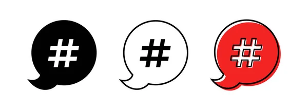Ícone Hashtag Símbolo Hashtag Ícone Mídia Social Ilustração Vetorial — Vetor de Stock