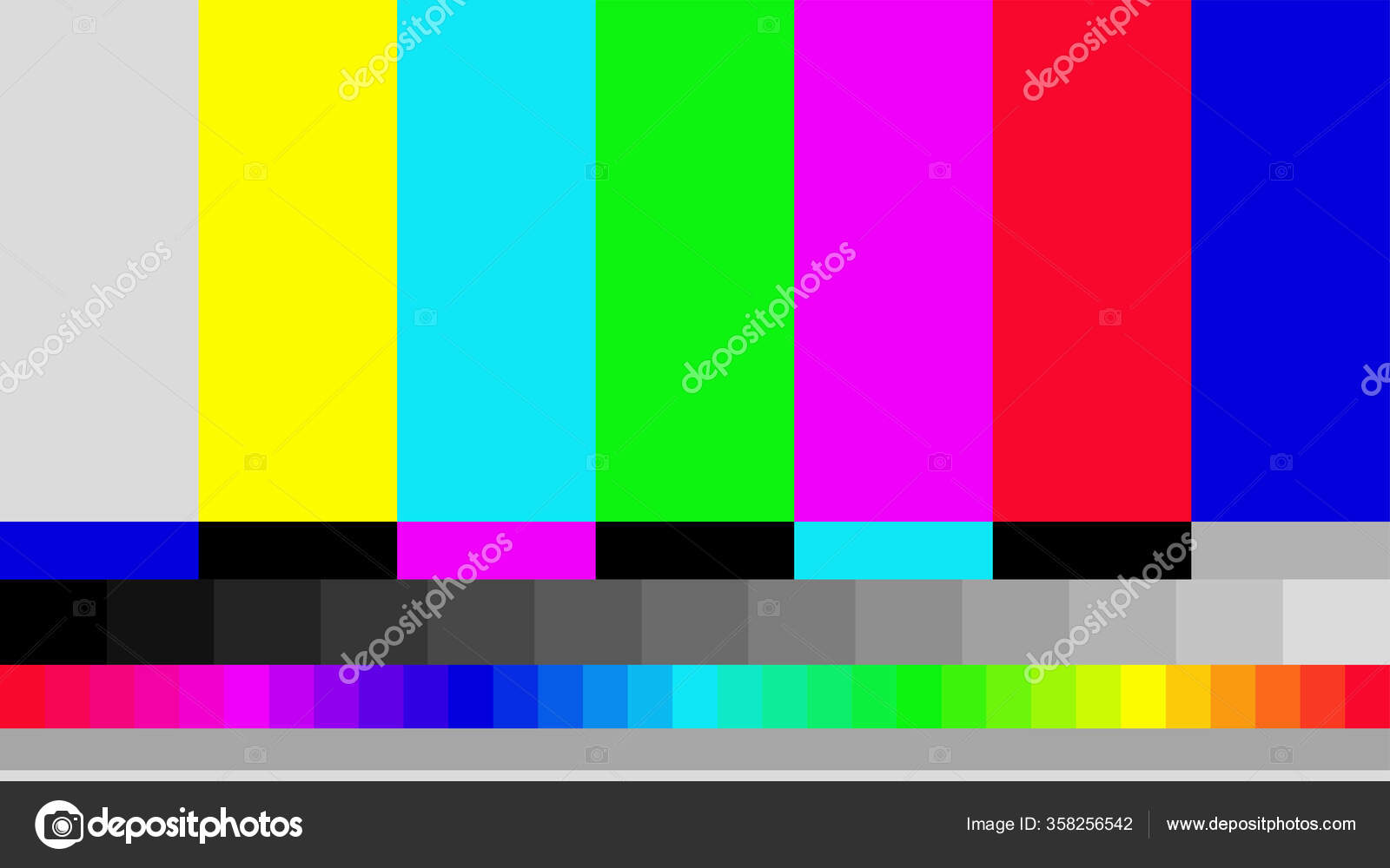 No Signal Tv Test Pattern Vector Television Colored Bars Signal