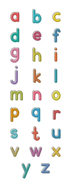 Alphabet Anglais Partir Petites Lettres Carte Ensemble Pour Développement Éducation — Image vectorielle