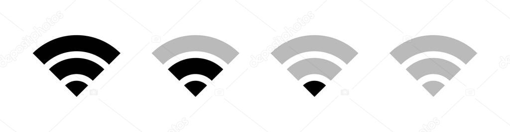 Wireless LAN icon for modern electronic devices. Internet connection. Signal transmission level. Isolated vector elements.