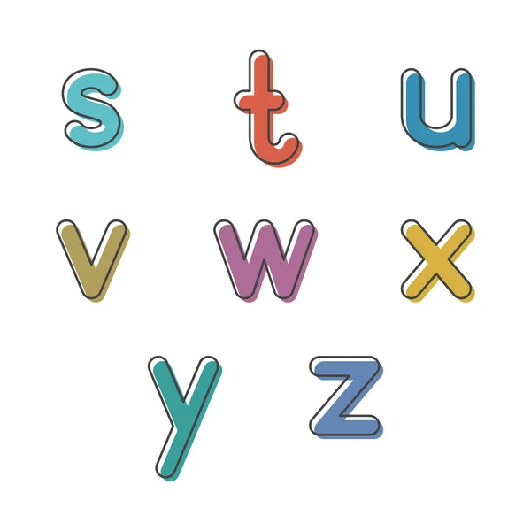 Alfabeto Inglês Letras Pequenas Cartão Jogo Desenvolvimento Crianças Educação Ilustração — Vetor de Stock