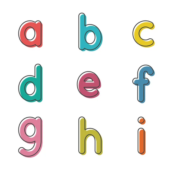 English Alphabet Small Letters Card Set Children Development Education Vector — Stock Vector