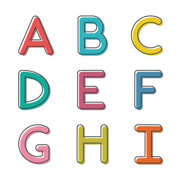 English Alphabet Card Set Children Development Education Vector Illustration Part — Stock Vector