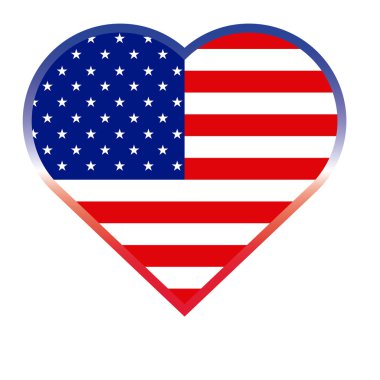 Kalp şekil Amerikan düğmesini