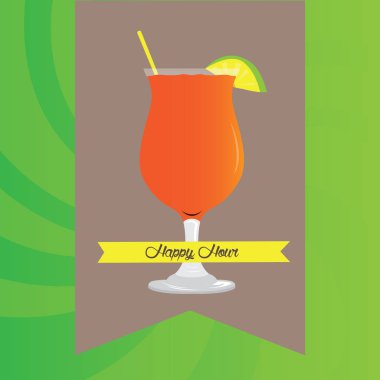 Happy hour illüstrasyon