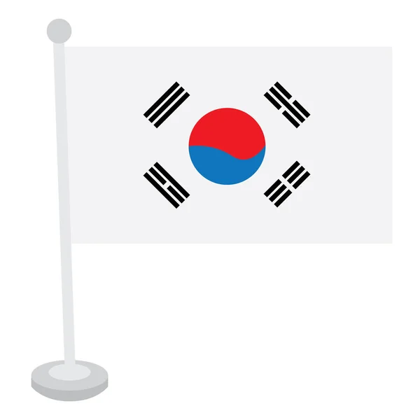 Geïsoleerde Zuid-Koreaanse vlag — Stockvector