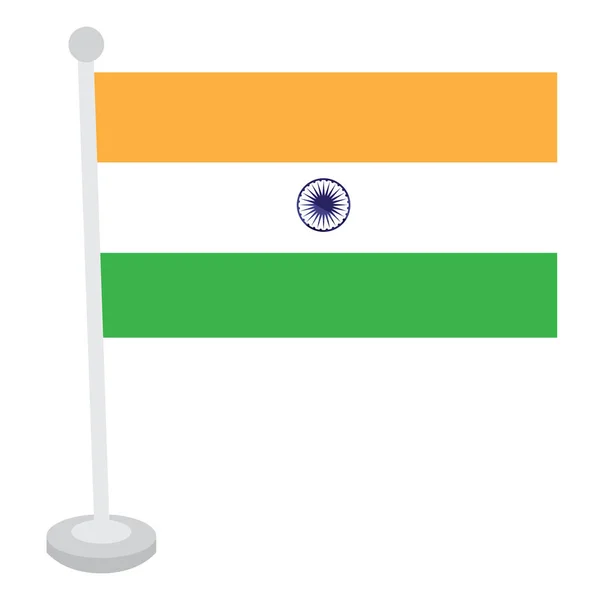 Drapeau indien isolé — Image vectorielle