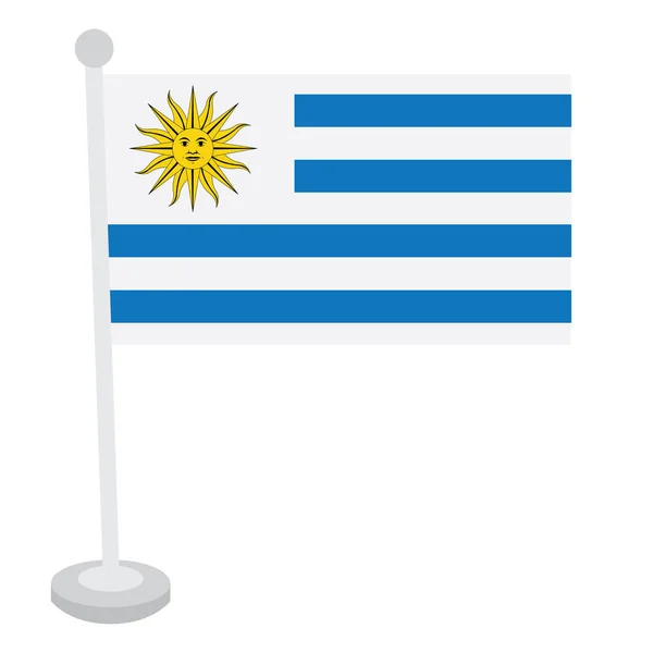 Bandera uruguaya aislada — Archivo Imágenes Vectoriales