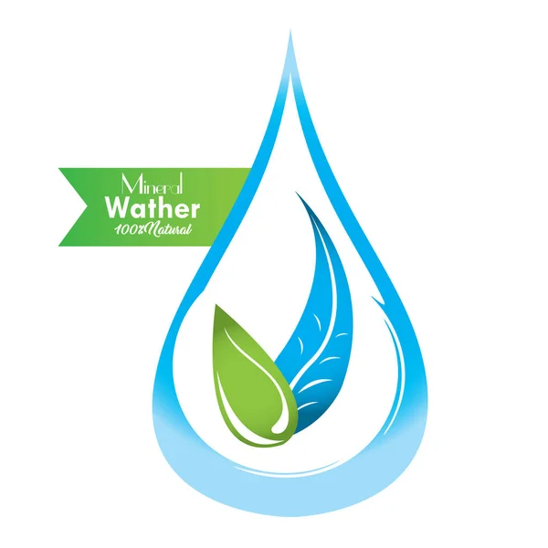 Μεταλλικό νερό λογότυπο — Διανυσματικό Αρχείο