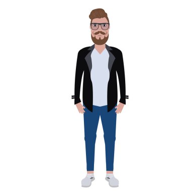 İzole hipster illüstrasyon